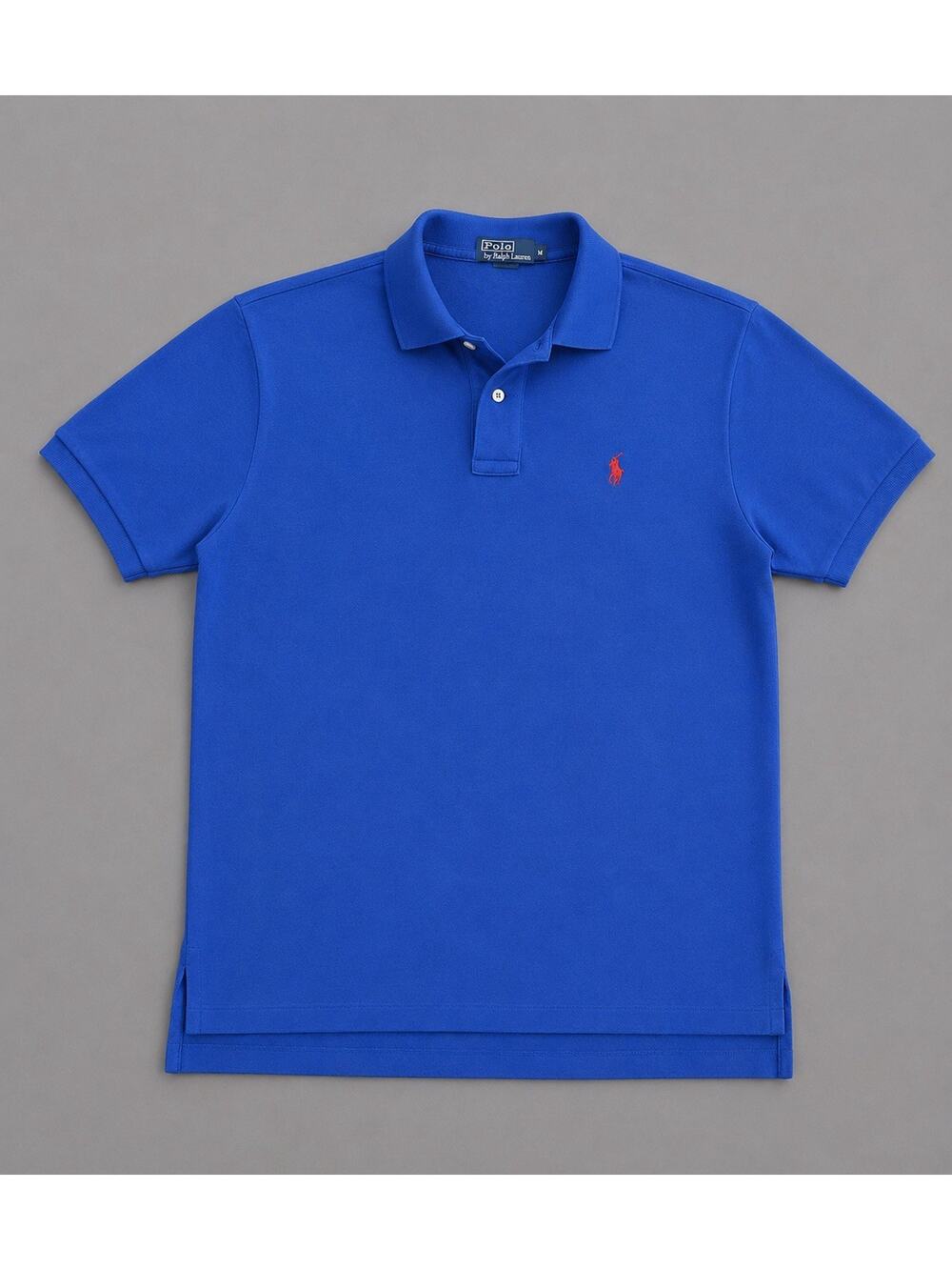 Polo Ralph Lauren Mens Polo Mesh Pony Logo Shirt Navy Blue Red Pony sz M
